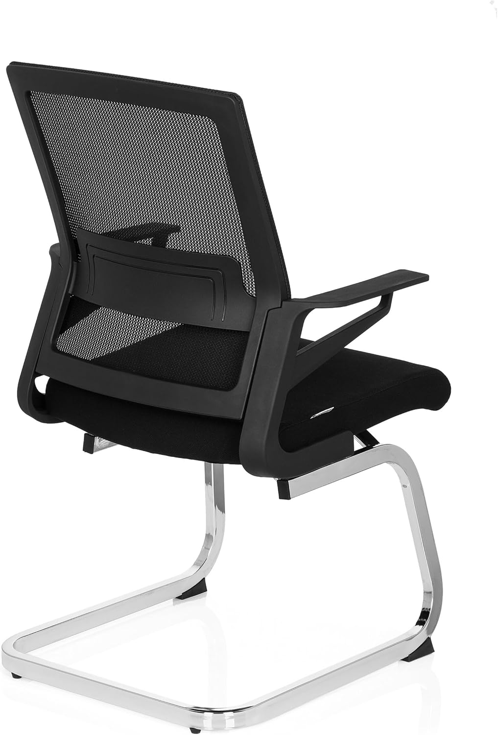 hjh OFFICE 732060 bezoekersstoel Inventor V stof/netrug zwarte stoel cantilever met lendensteun