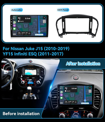 MSD Autoradio Voor Nissan Juke J15 / YF15 Infiniti ESQ (2010-2019) | Android 15 GPS Navigation Radio | 4G+64G | CarPlay Android Auto Stuurwiel DAB 4G WiFi DSP Bluetooth 360-CAM | Camera | 2 Din 9 Inch