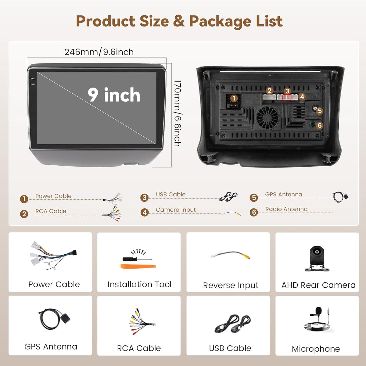 Hikity 4+64GB Android 15 autoradio voor Toyota Vitz XP10 Yaris Platz Echo 1999-2005 met draadloze CarPlay Android Auto, 9 inch touchscreen, ondersteuning voor Bluetooth/GPS/WiFi/SWC/FM/RDS + achteruit