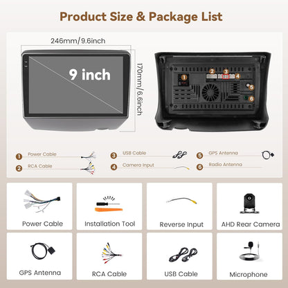 Hikity 4+64GB Android 15 autoradio voor Toyota Vitz XP10 Yaris Platz Echo 1999-2005 met draadloze CarPlay Android Auto, 9 inch touchscreen, ondersteuning voor Bluetooth/GPS/WiFi/SWC/FM/RDS + achteruit