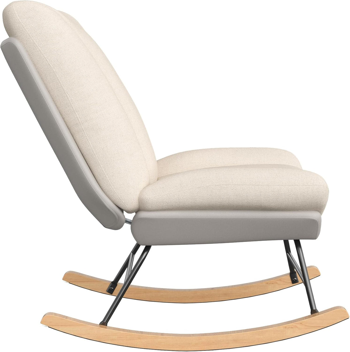 Elegant High Back Rocking Chair Living Room Chair Accent Chair Bedroom Armchair Rocking Chair Relax Chair for Living Room Office (Five Speed Setting