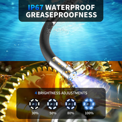 Y400 endoscoop met licht, Borescope inspectiecamera 4,3 inch LCD-scherm met 6 LED-verlichting, IP67 waterdichte endoscoop met 1,0 m semi-stijve slangcamera