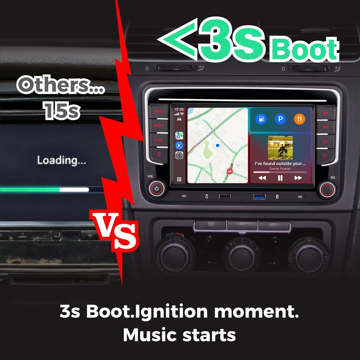 Auto Audio voor VW Systeem Upgrade OEM Hi-Fi geluidskwaliteit | Bluetooth 5.0 met draadloze Carplay Andriod Auto DSP Audio systeem Smart Sound aanpassing | Plug-and-Play voor VW Golf/Passat/Tiguan
