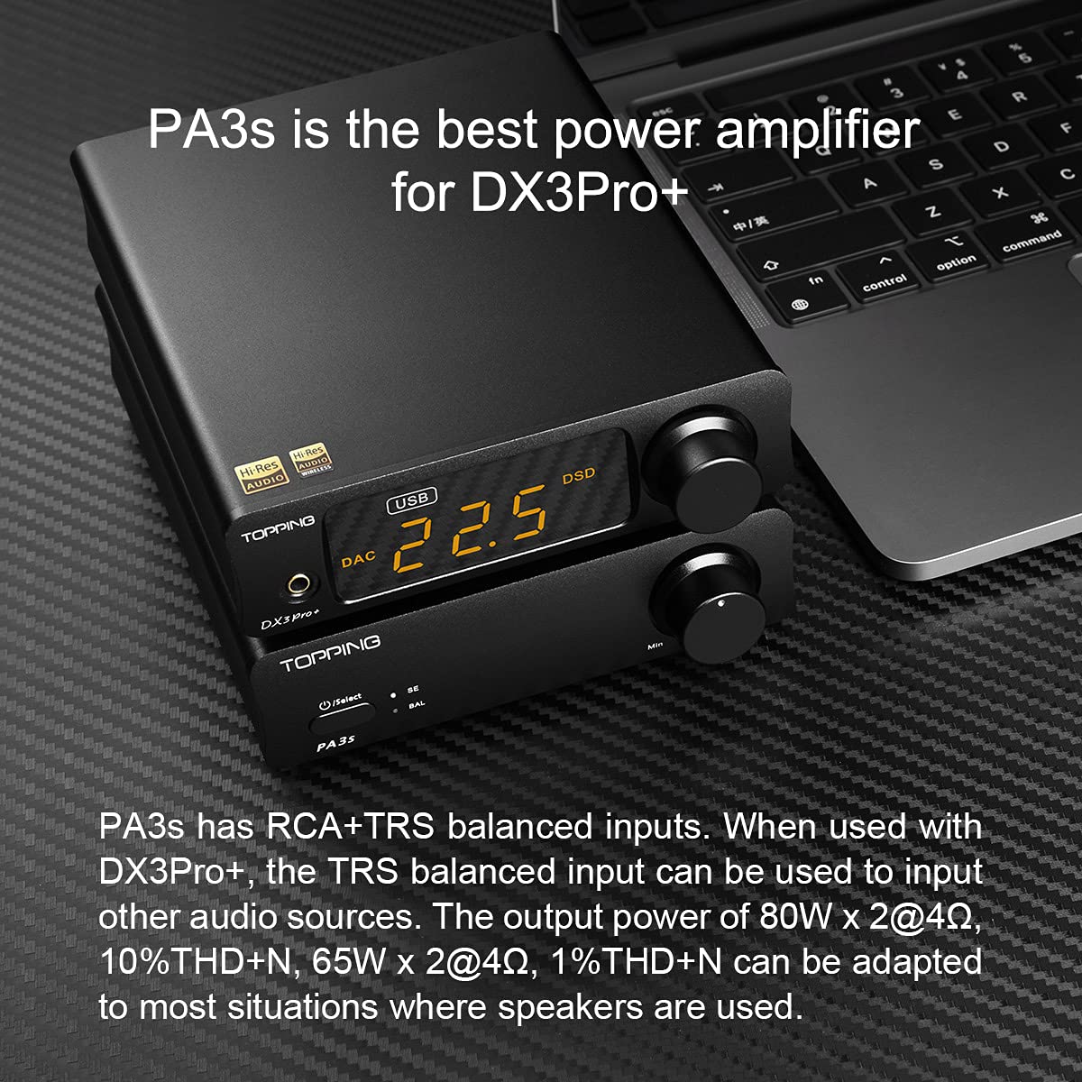 Topping DX3pro+ LDAC Hoofdtelefoonversterker - ES9038Q2M XU208 NFCA Bluetooth5.0 Audio Decoder USB/Opt/Coax DAC AMP Voorversterker met Afstandsbediening (Zwart)