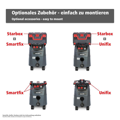 Starmix Nat- en droogzuiger iPulse M-1635 Safe, hoogwaardige veiligheidszuiger voor bouwplaats en werkplaats (1600 Watt, 35 L)