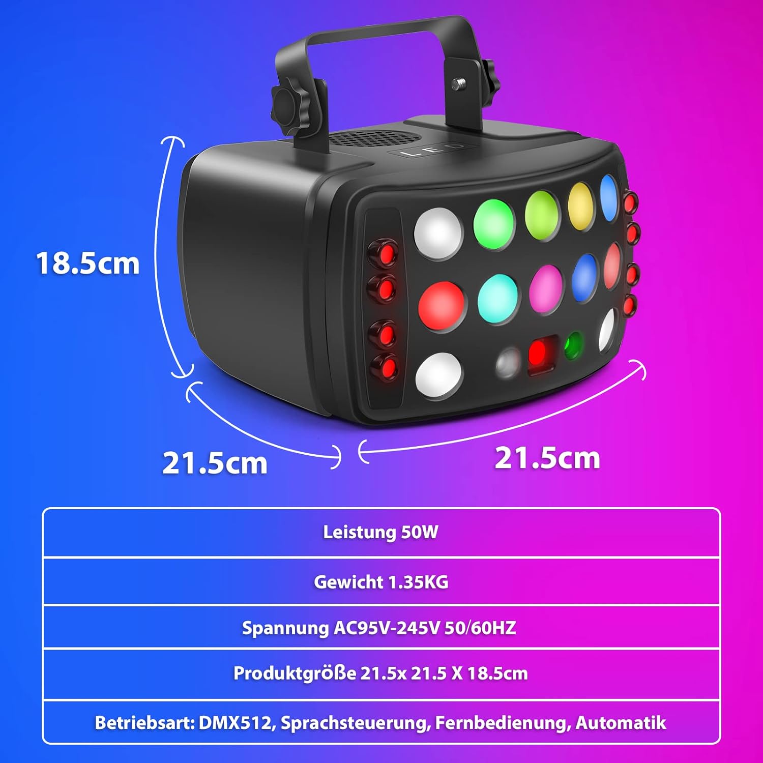 Discolight Party Light DMX 512 Efficient Radiator LED RGB Light DJ Project Music Gadget Discovery Lighting for KTV Bar Family Birthday Halloween - QUORE