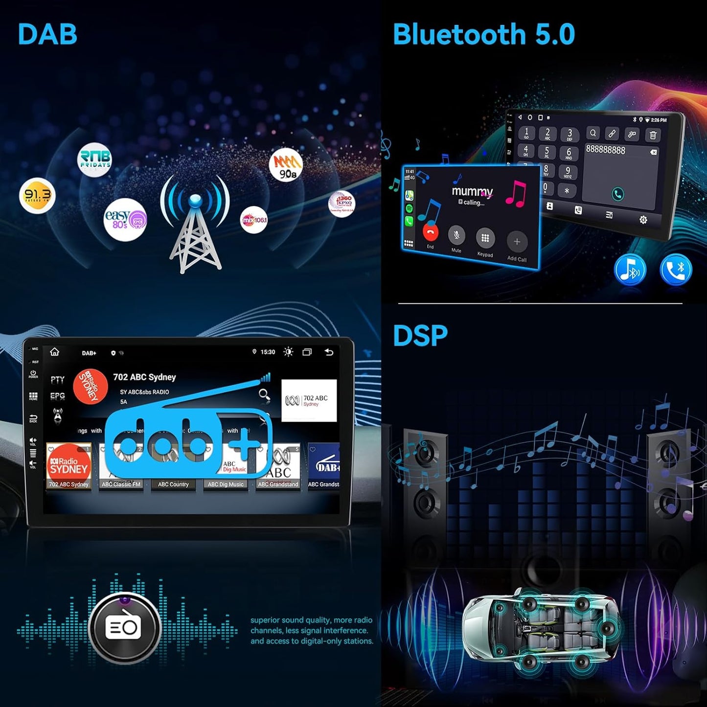 Autoradio VW Tiguan – Multimedia Speler – 2-DIN Navigatiesysteem – Android Auto Radio – DAB+ Audio – 9,7 Inch Touchscreen – Android 14 Quad-Core Processor – Wireless CarPlay & Dual Band WiFi