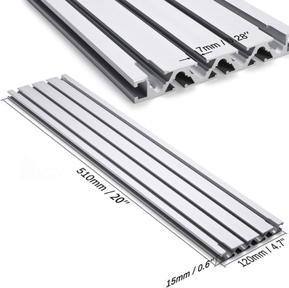 Genmitsu T-sleuf, CNC-werkoppervlak van aluminium, voor CNC-freesmachine PROVerXL 4030, 51 x 12 x 0,8 cm (20 inch x 4,7 inch x 0,3 '')