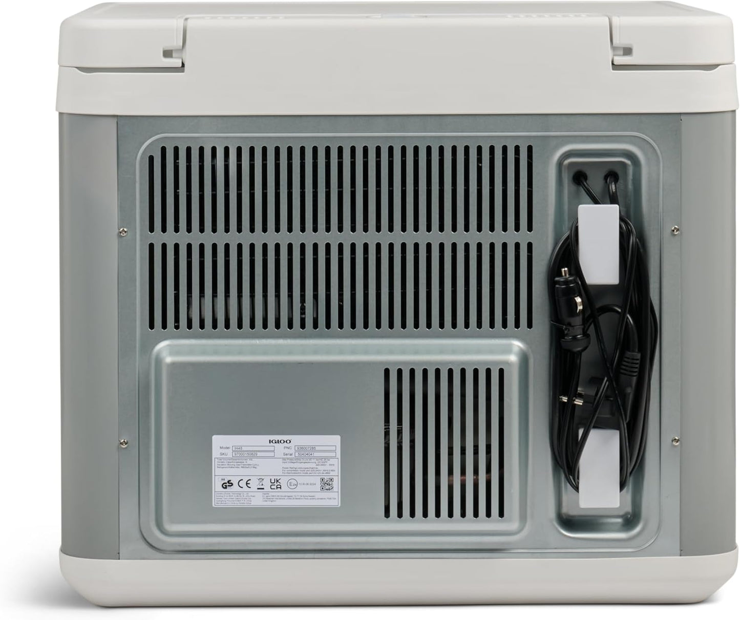 IGLOO IH45 Hybrid Compressor-koelbox, vriesbox, 43 liter, 12 V en 230 V, mini-koelkast voor auto, reismobiel en camping, grijs