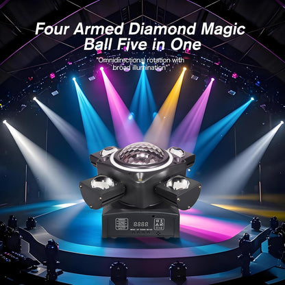 Disco Light Party Light, Moving Head XJG-102, LED RGB DJ Projector Muziek Gecontroleerde DJ Disco Lichten, DMX-effect Spotlight, voor KTV-reünie Bruiloft Verjaardag Halloween