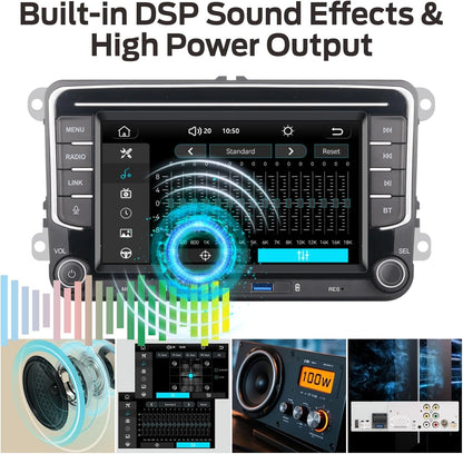 Autoradio – Auto Radio – Car Audio – 1-DIN Radio – Bluetooth – Snelle Linux Boot – Draadloze CarPlay & Android Auto