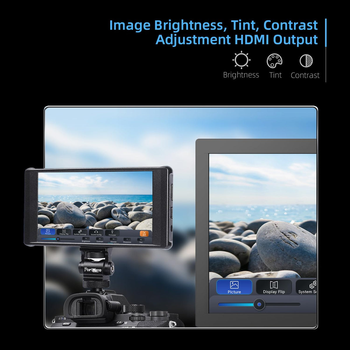 Cameramonitor – Field Monitor – Videomonitor – DSLR Monitor – Touchscreen Monitor – 5,2 Inch IPS Touchscreen – Focus Peaking & 3D LUT Uitvoer