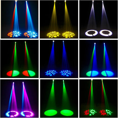 Lyre LED 50W Movable Head with Remote Control, DMX 512, Discovery Light, DJ, Light, 8 Gobos, 8 Colours, Sono/Car/Master Slave/Strobe for DJ, Evening, Party, KTV Bar, Club - QUORE
