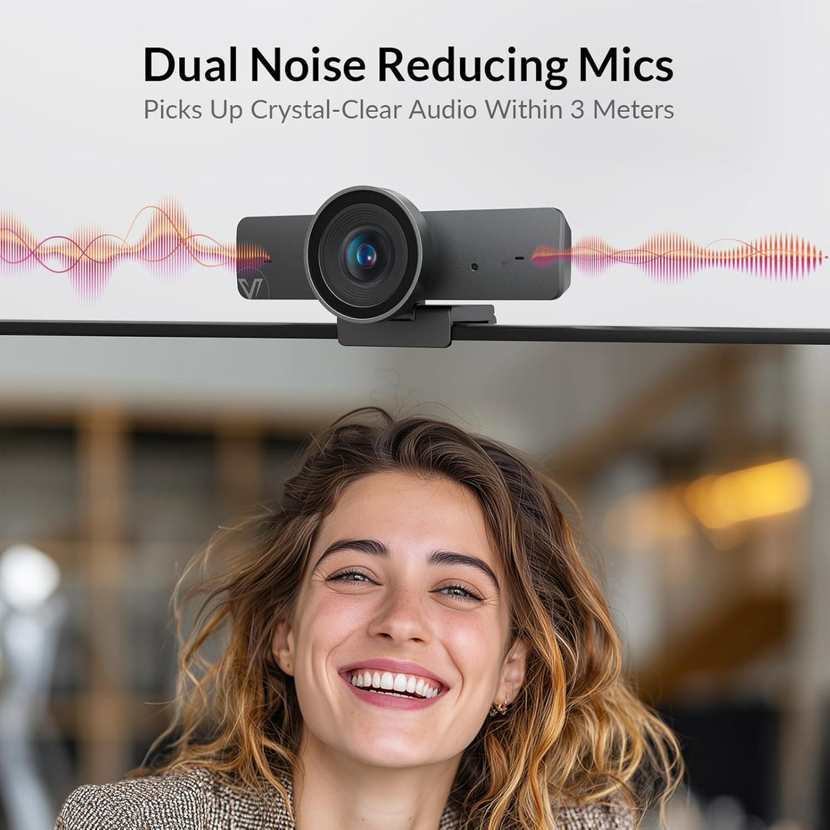 AV Access 4K Conference Webcam - Auto Framing, Presenter Tracking, Dual Noise Cancelling Microfics, Individuals Gallery, Privacy Cover, 120° FOV, ePTZ Control, 5X Digitale Zoom, Werkt met Teams, Zoom