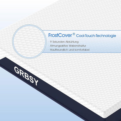 H5 matras, koudschuimmatras met ijszijden overtrek, verkoelend gel- en bamboehoutskoolschuim, 7-zones comfort, Oeko-Tex & CertiPUR-US gecertificeerd, 120 nachten proefslapen, 20 cm, 90 x 200 cm