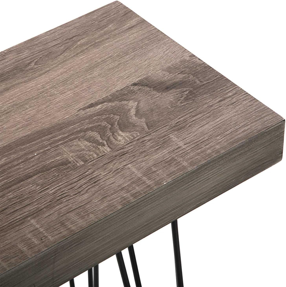 Versa Dallas Smalle hal of vestibule Entree hal meubilair, Console Tafel, Afmetingen (H x B x H) 80 x 25 x 110 cm, Hout en Metaal, Kleur Bruin