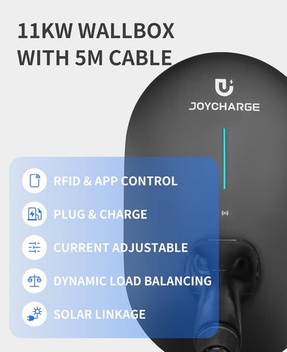 <font dir="auto" style="vertical-align: inherit;"><font dir="auto" style="vertical-align: inherit;">        Wallbox 11 kW EV charging station with app control, 5-meter charging cable type 2, 3 phases 6-16A, IP55, RFID + Wi-Fi + Bluetooth, for electric car