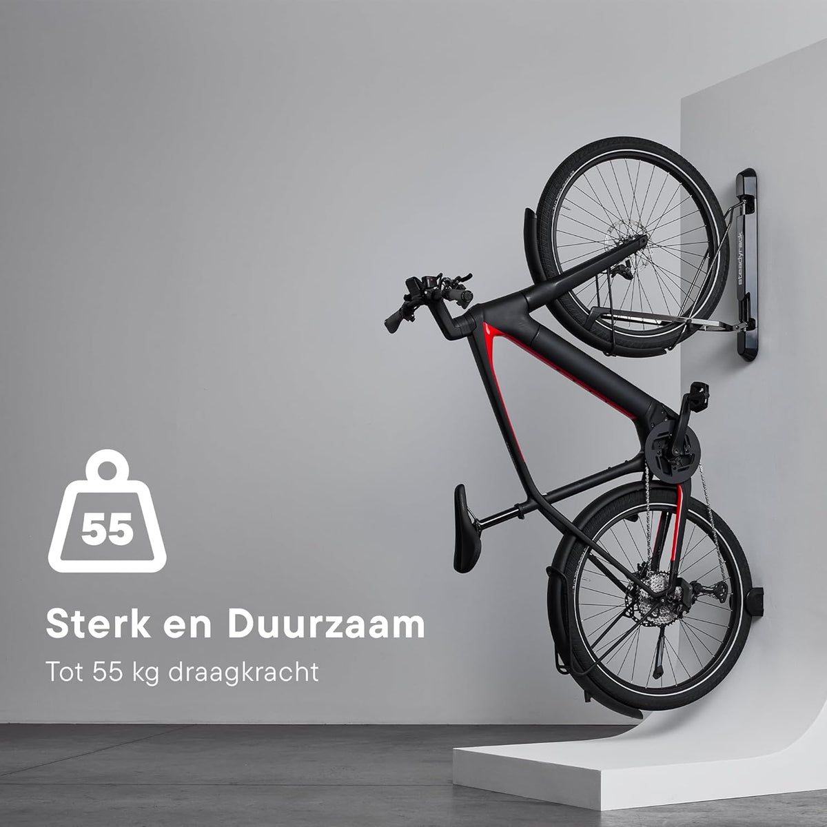 Verticale Muurbevestiging Voor Fietsopslag – Smalle Uitvoering – Fietsenrek – Fietshouder – Fietsopbergsysteem – Muurbeugel – Inrij- En Uitrijsysteem – Ruimtebesparende Draaifunctie