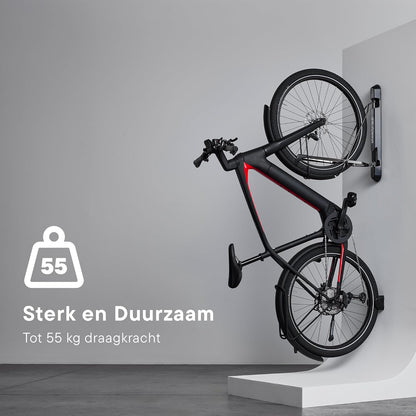Verticale Muurbevestiging Voor Fietsopslag – Smalle Uitvoering – Fietsenrek – Fietshouder – Fietsopbergsysteem – Muurbeugel – Inrij- En Uitrijsysteem – Ruimtebesparende Draaifunctie
