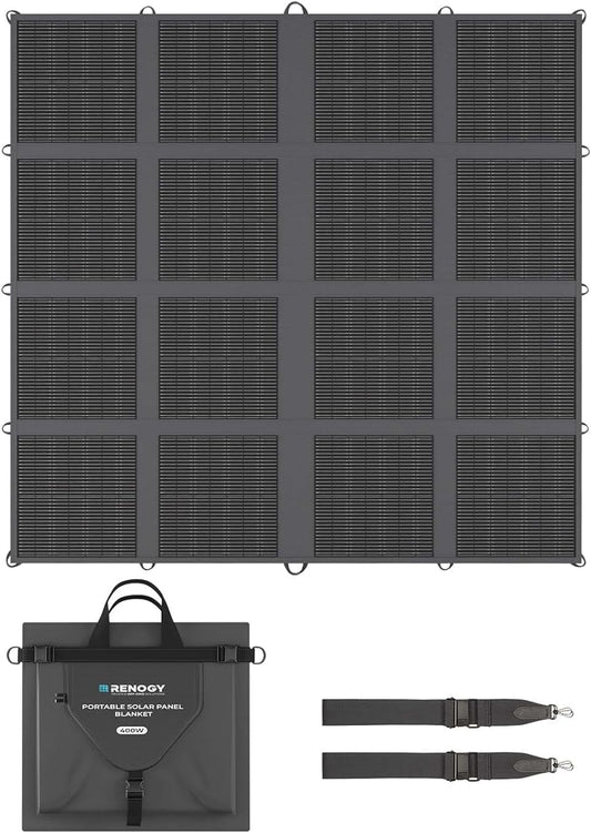 Renogy Foldable Solar Panel, 400W, N Type, 25% High Efficiency, Lightweight, Portable, Foldable Solar Panel for Net Independent Outdoor Activities, SUV, RV, Marine, Camping - QUORE
