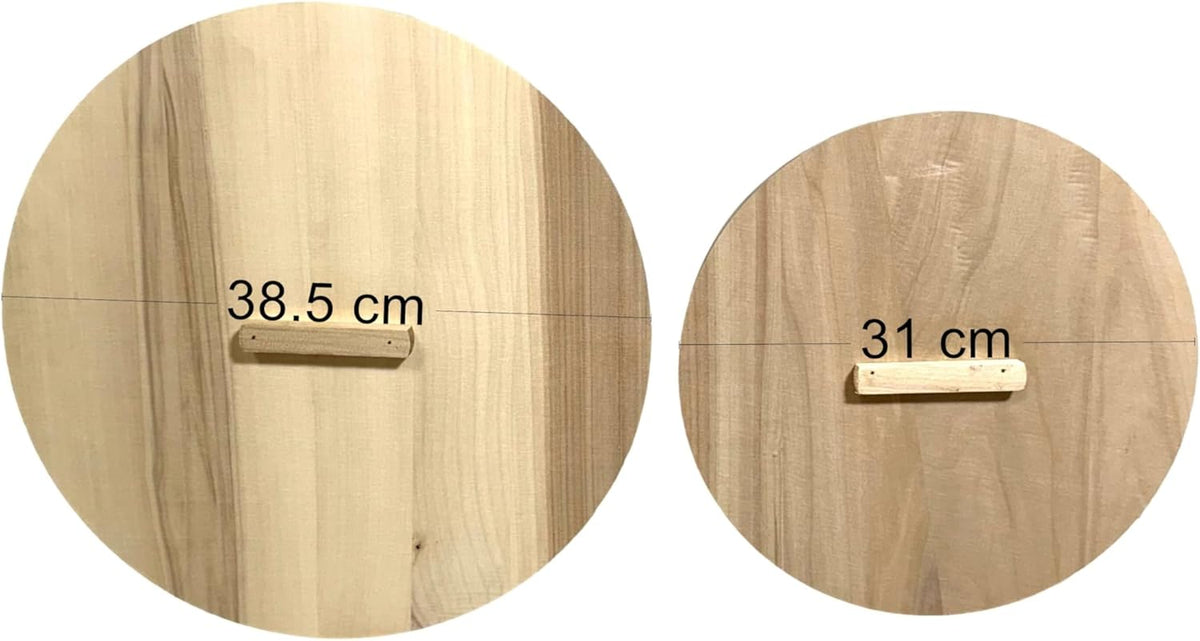 Wooden World – Ecologische Houten Fermentatie-emmer/Vat met 2 Deksel – Voor het Zuren van Kool, Augurken, Opslag of Sauna – Natuurlijk Hout – 25 Liter