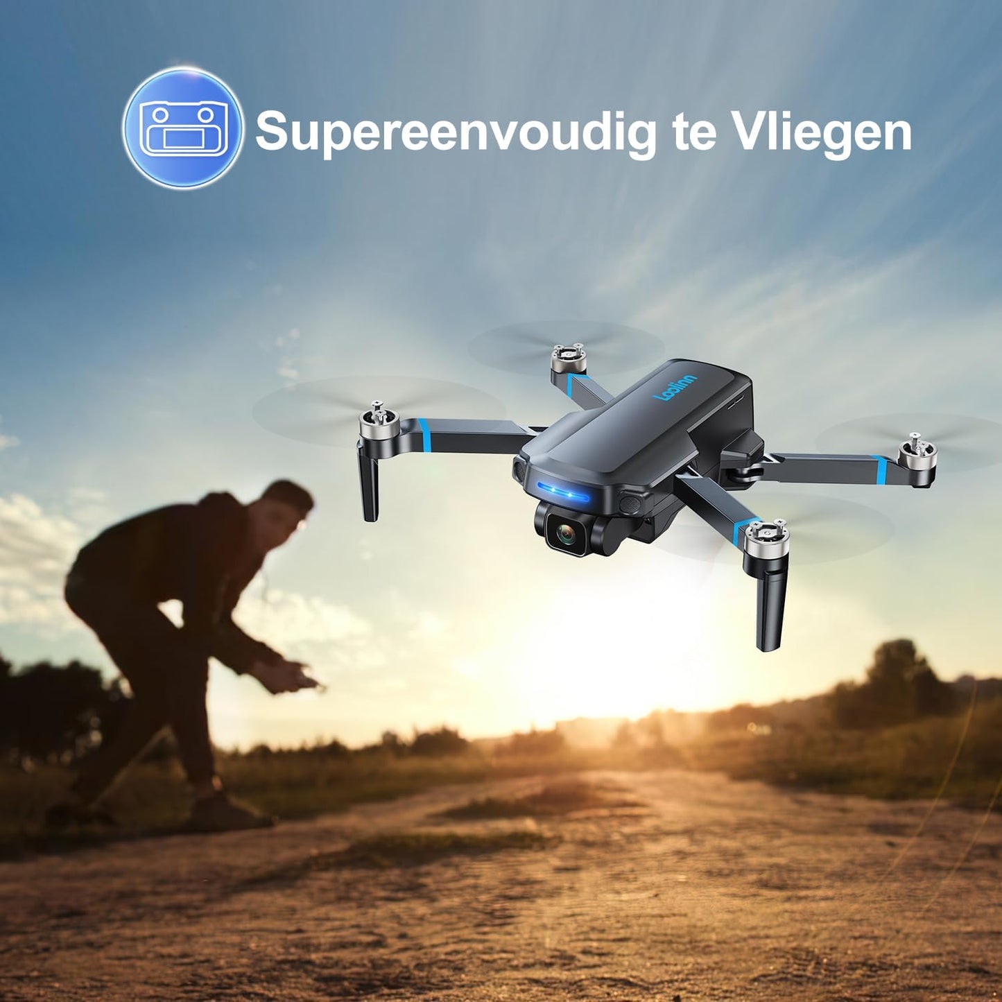 Loolinn | 4K Camera Drone voor Gevorderden Cadeau - Twee batterijen, 40 Minuten Vliegen, 4K UHD camera, ondersteuning voor Panorama's en Time-Lapse Fotografie, Onder 250g (Cadeau-idee)