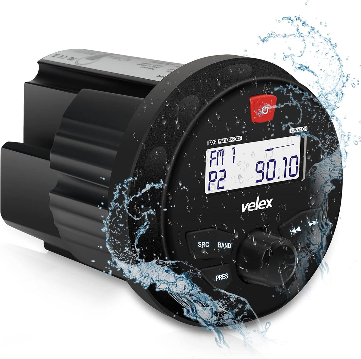 Marine Audio Systeem Stereo Speaker Pakket, Bluetooth, MP3 USB DAB+AM FM Marine Stereo - 2 x 6.5 Inch Zwarte Luidsprekers, Antenne