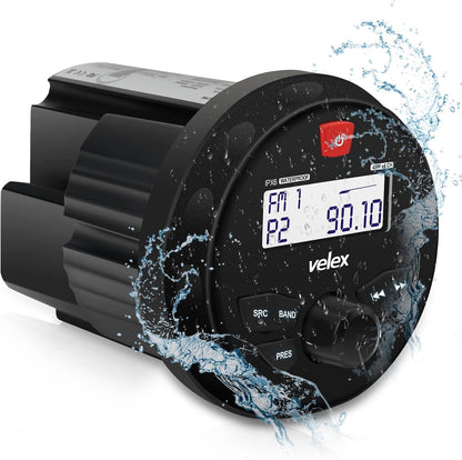 Marine Audio Systeem Stereo Speaker Pakket, Bluetooth, MP3 USB DAB+AM FM Marine Stereo - 2 x 6.5 Inch Zwarte Luidsprekers, Antenne