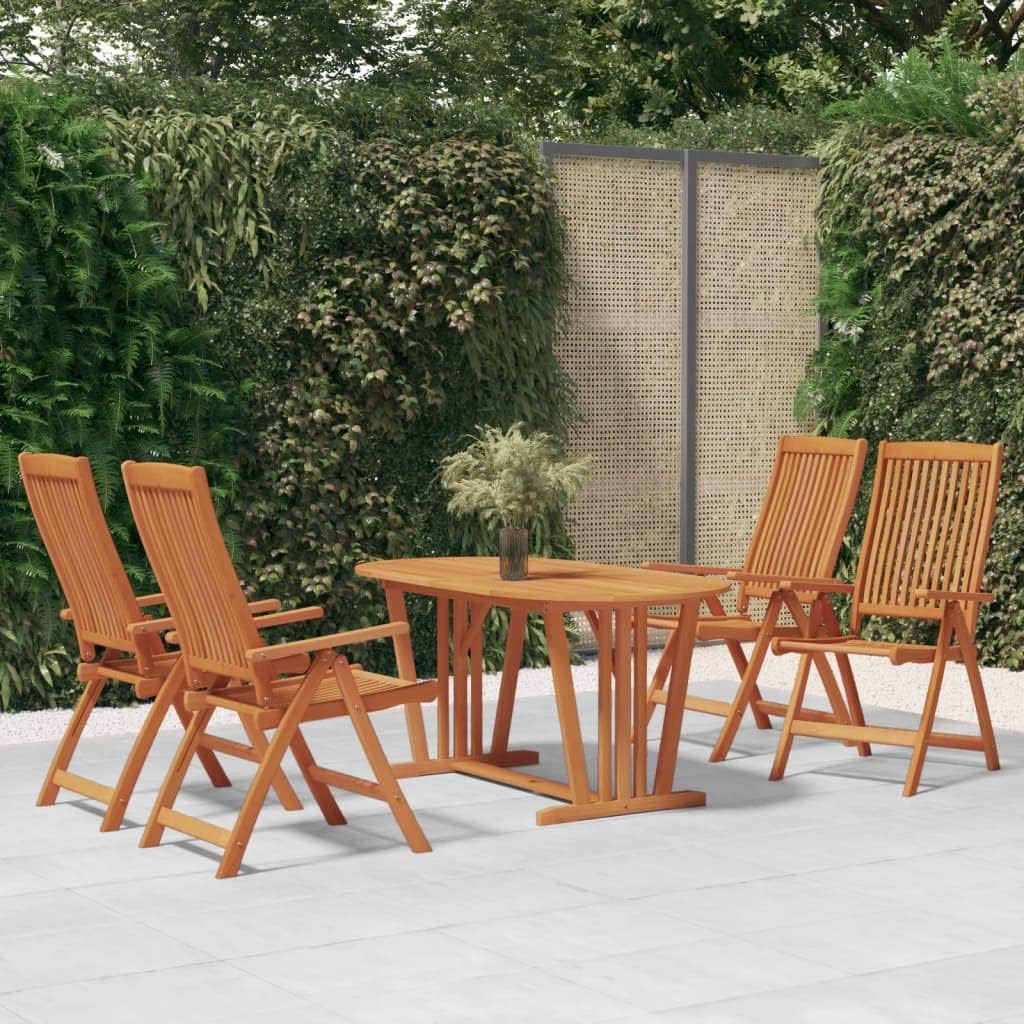 vidaXL Garden chairs 4 pcs collapsible solid eucalyptus wood