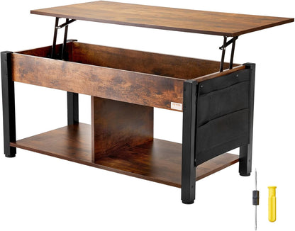 Koffietafel - Table - Coffe table - Living Room Table - Lift Top salontafel - tafel met extra opbergruimte - omklapbare salontafel voor de woonkamer - 41.7in - Bruin - 47.51lbs