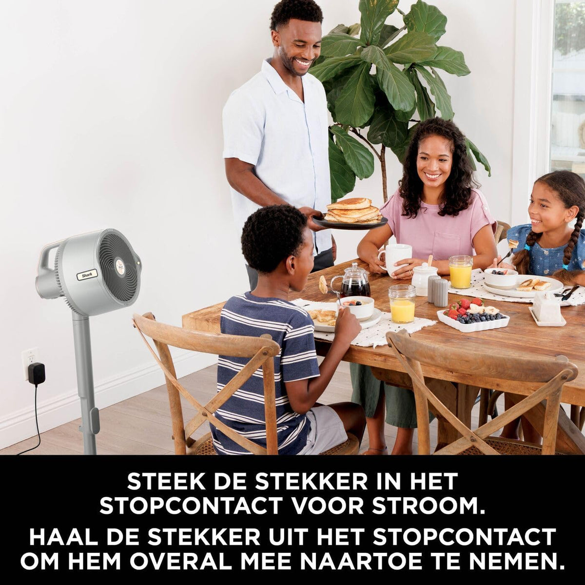 Shark FlexBreeze Pro Mist Snoerloze Binnen- & Buitenventilator, Verstuivingssysteem, Draagbare Tank, 20 m Reikwijdte, Voet- & Tafelmodel, 5 Snelheden, Stil, Afstandsbediening, Duifgrijs FA300WHEU