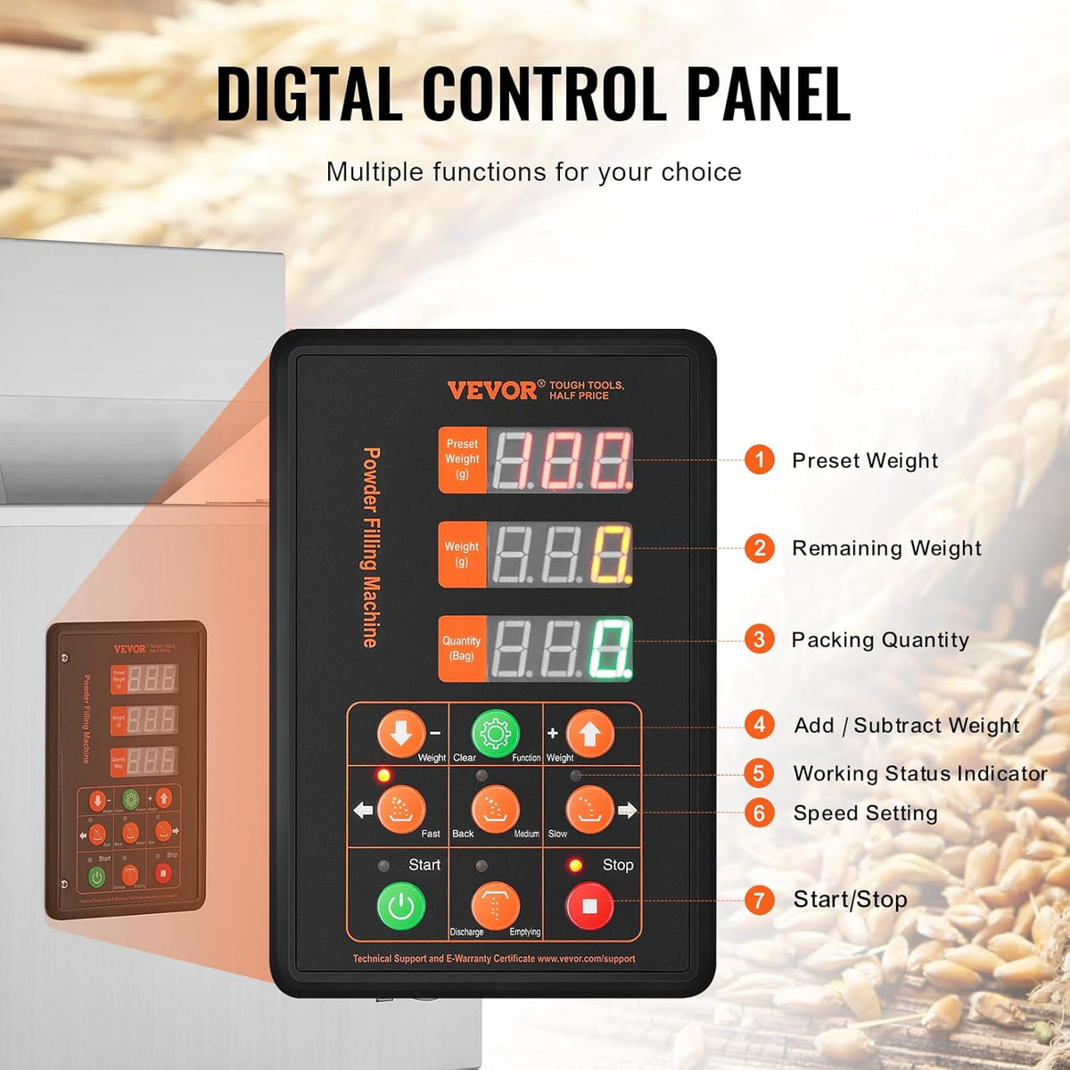 Poederdoseermachine – Automatische Dosering – Poedervuller – Zakjesvuller – Kruidendoseermachine – Nauwkeurige Weegfunctie – Foodgrade RVS 304