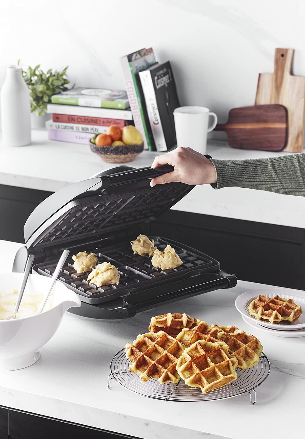 Wafelijzer met 4 wafels