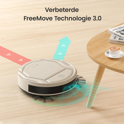 Lefant Dunne robotstofzuiger, 2200 Pa, stil, 55 dB, verbonden met wifi/Bluetooth/Alexa/app, 120 minuten batterijduur, zelfopladen, ideaal voor dierenharen op harde vloeren, M210P champagne