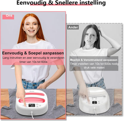 Calogy Warmtepersmachine Voor T-Shirts 10"X10", Draagbaar Sublimatieijzer Voor Tassen, Kussens, Htv Vinyl Transfer Projecten (Wit Roze)
