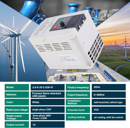Omvormer 220 380,2,2 kW snelheidsregelaar, motor, eenfasige ingang 220 V, driefasige uitgang 380 V VFD omvormer variabele frequentieregelaar voor het regelen van het toerental van de motor