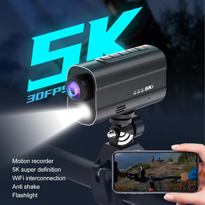 5K-actiecamera, Motorhelmcamera met EIS Anti Shake, 2.4G Wifi-sportcamera, Ultra HD-video, 50 MP Foto, Nachtzicht, LED-licht, 170 ° Groothoeklens