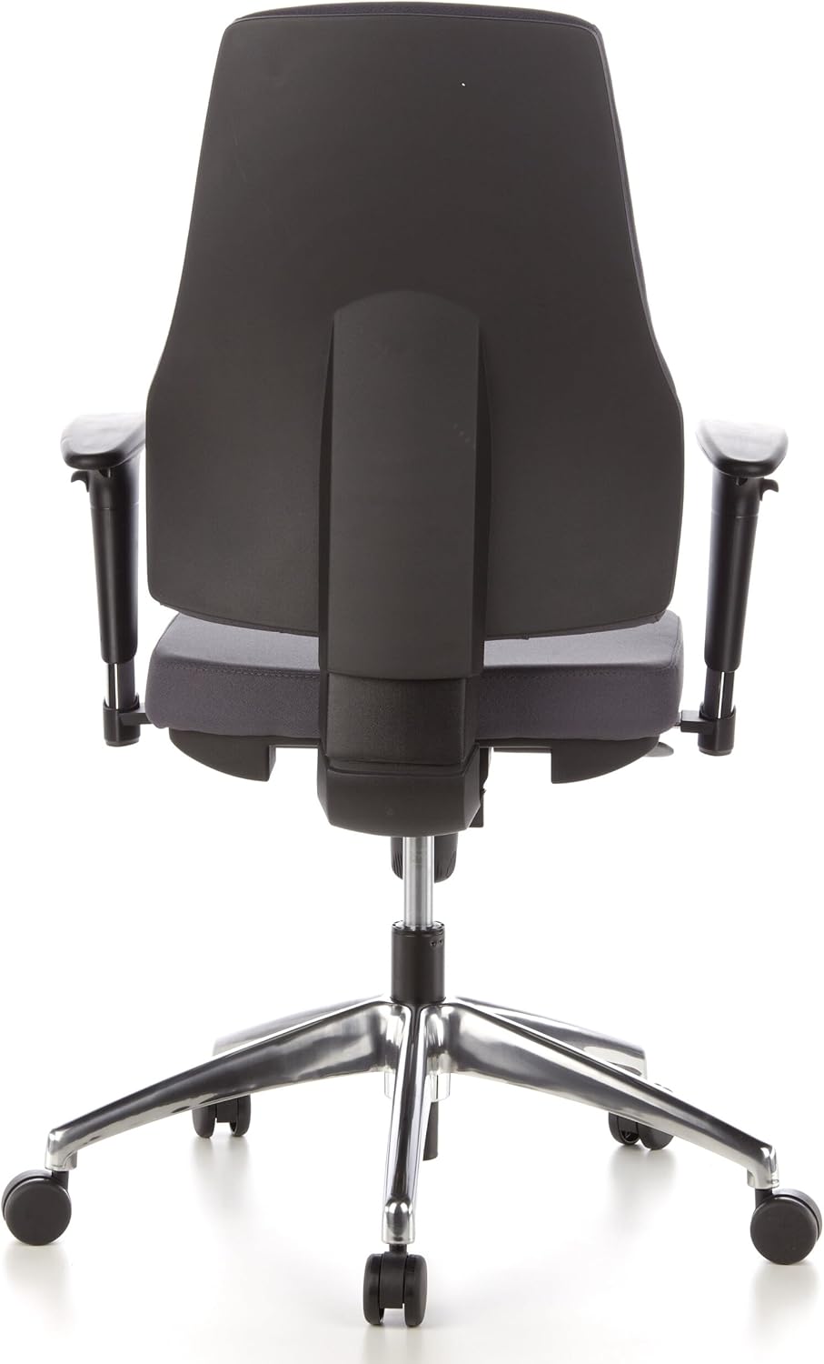 hjh OFFICE PRO-TEC 200 Bureaustoel, Ergonomische Rugleuning in 5 Standen Verstelbaar, In Hoogte Verstelbare Armleuningen met Softpads, Antraciet