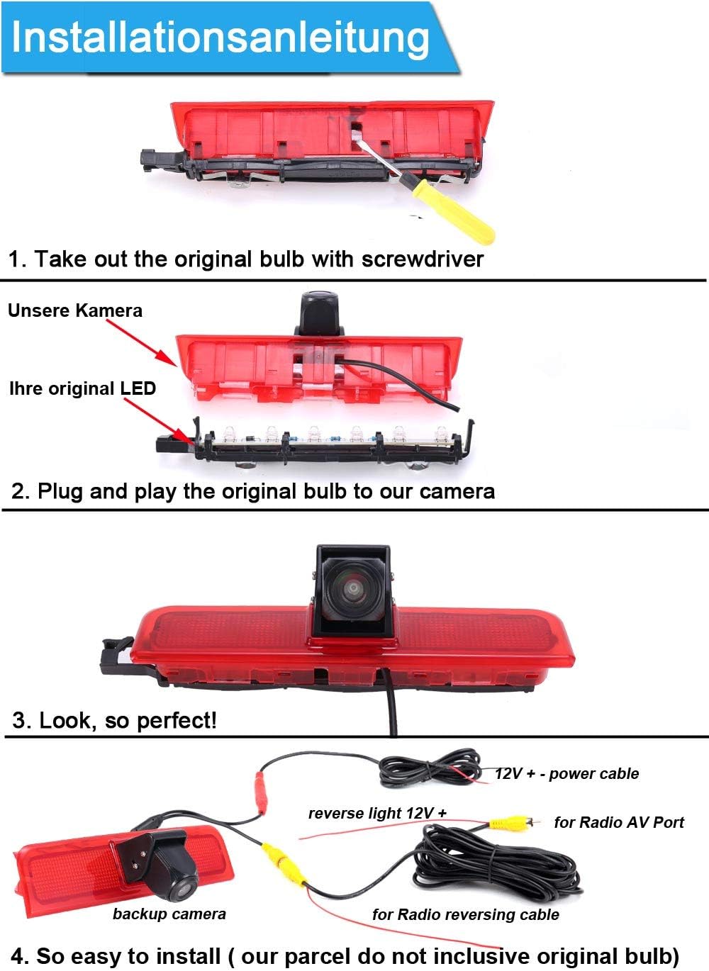 HD Auto Transporter 170 ° Remlicht Achteruitrijcamera Achteruitrijcamera met Hoek Verstelbare Vervanging voor V W Caddy Life 2K Facelift III Kasten 2KA Kombi Cross maxi TDI