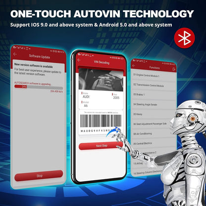 thinkcar ThinkDiag 2 OBD2 diagnosekoffer, Franse diagnosefuncties met 15 resets voor complete systemen, OBD2-autodiagnose, Bluetooth 5.0 ondersteuning CAN-FD-protocol