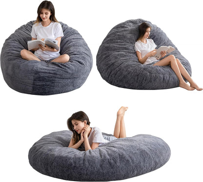 MAXYOYO Zitzakbed, houtskool, vierkante stoelbank met zachte overtrek en vulling, ideaal voor volwassenen, koppels en gasten, groot, 150 x 150 cm