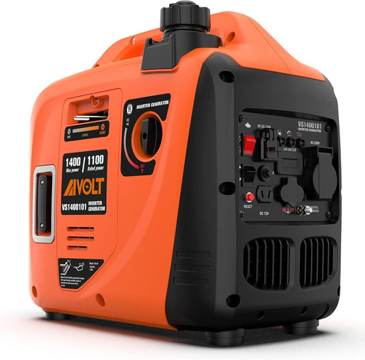 AIVOLT Benzine Generator 1400W Stille Inverter Generator met AC 230V/DC 12V/USB Type-A en 2,5L Lichte Draagbare Generator Tank voor Outdoor Camping
