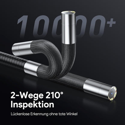 DEPSTECH Endoscoopcamera met licht, 210 graden draaibare inspectiecamera, 1,5 m, waterdichte slangencamera