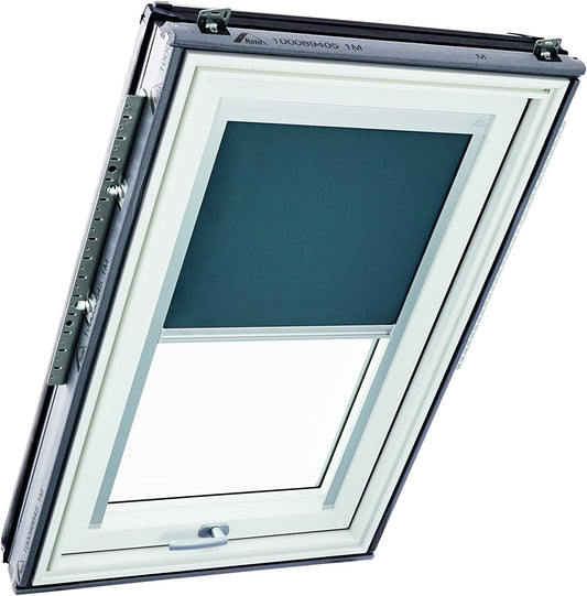 Origineel Roto Verduisterend Rolgordijn ZRV - Bijna Volledige Verduistering - Geleiderail Zilver - Voor Dakraam Serie Designo R6/R8, i8 en Classic 64/84 - Maat 054/078 | 05/07 - Kleur Stof Donkergrijs