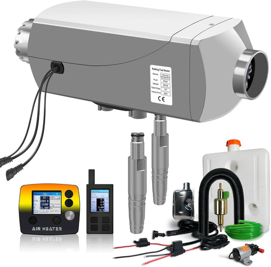 Standkachel Diesel – Dieselverwarming – Dieselkachel 12V – Camperkachel – RV Kachel – 8 kW Vermogen – Water- en Luchtverwarming Met LCD Afstandsbediening