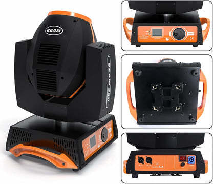 Moving Head LED 230W Disco Light RGBW Disco Light Party Light DMX512 Strobe Light 16CH Stage Lighting for Bar Club Concert, Birthday, Theatre, Wedding, Light Show (Orange) - QUORE
