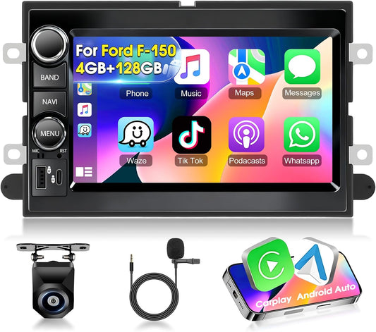Android 15 Double DIN Car Stereo met GPS 7 inch HD Touchscreen Bluetooth WiFi FM RDS Radio Mirror Link Ondersteuning Achtercamera voor Ford F-150