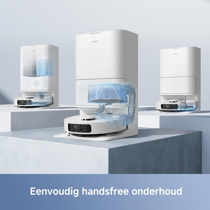 Mova E30 Ultra Robotstofzuiger en -dweil met automatisch legen en zelfreinigende dweil 7000 Pa aan zuigkracht, RoboSwing-technologie,DuoScrub-dweilen, 10,5 mm dweilverhoging