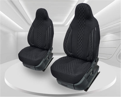BREMER SITZBEZÜGE Autostoelhoezen voor piloten, compatibel met VW Golf 5, bestuurder en passagier vanaf 2003-2009, autostoelhoezen, set van 2, zwart