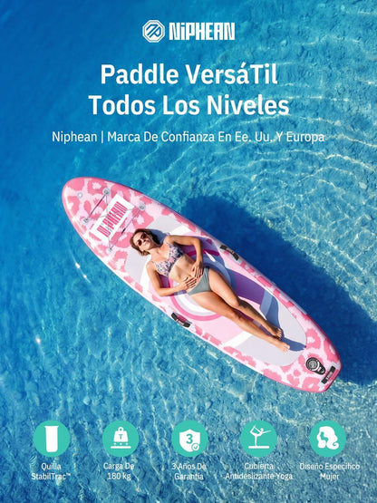 Niphean SUP Board met Stabiele Vin en Duurzame, Stand up Paddle Board Accessoires, 305cm Paddle Board voor Volwassenen & Jeugd, Ideaal voor Beginners, Veelzijdige Yoga